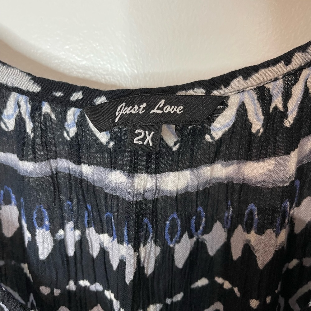 Just Love Chevron Maxi Dress  With Side Slits & Elastic Waist Size 2X. GUC - Picture 4 of 6